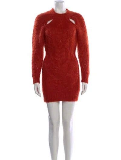 Pre-owned Isabel Marant Mohair Mini Dress In Orange
