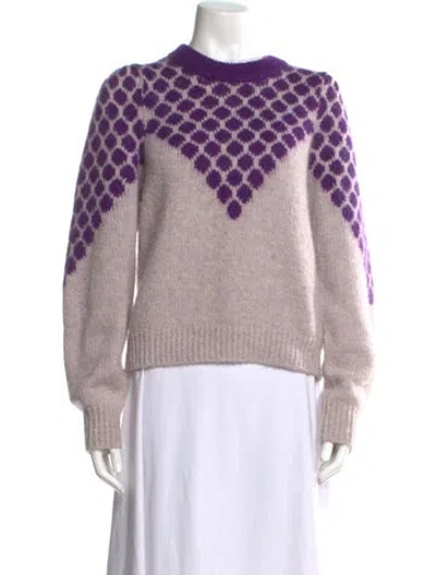 Pre-owned Isabel Marant Mohair Printed Sweater In Purple