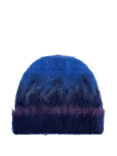 Isabel Marant Mohair Wool Beanie Hat In Blue