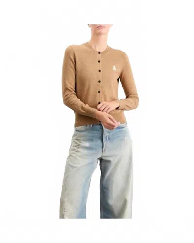 Isabel Marant Mona Long Sleeve Cardigan In Camel In Brown