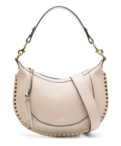 Isabel Marant Oskan Stud-embellished Shoulder Bag In Beige