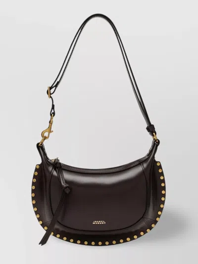 Isabel Marant Moon Shoulder Bag Studded Detailing In Brown