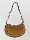 Isabel Marant Moon Shoulder Bag With Suede Finish And Studs In Brown