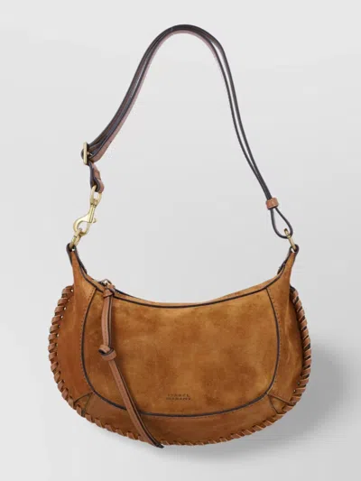 Isabel Marant Moon Suede Shoulder Bag With Adjustable Strap In Brown