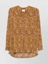 Isabel Marant Sima Mosaic Print Silk Blouse Clothing In Brown