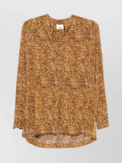 ISABEL MARANT MOSAIC PRINT SILK BLOUSE