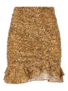 Isabel Marant Mosaic Ruffled Skirt In Gold