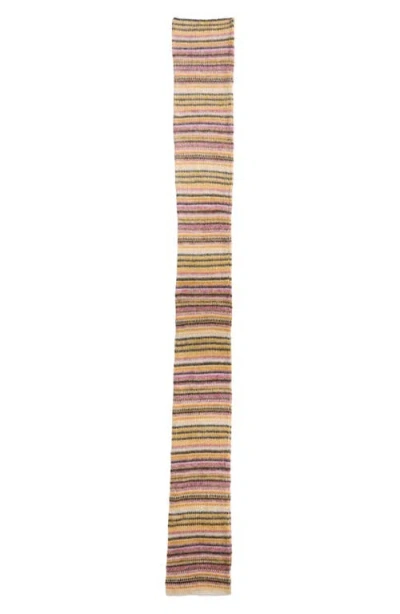 Isabel Marant Mouna Stripe Jacquard Mohair & Wool Blend Scarf In Mustard 10md