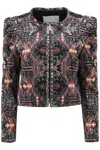 ISABEL MARANT MULTI-COLORED CROPPED JACKET IN PERSIAN VELVET PRINT
