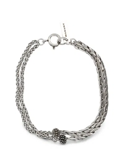 Isabel Marant Multi-chain Beaded Bracelet In Silver