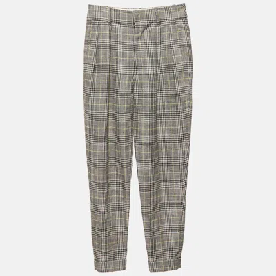 Pre-owned Isabel Marant Multicolor Checked Linen Blend Trousers S
