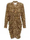 Isabel Marant Cleora Asymmetric Belted Leopard-print Stretch-silk Dress In Multicolor