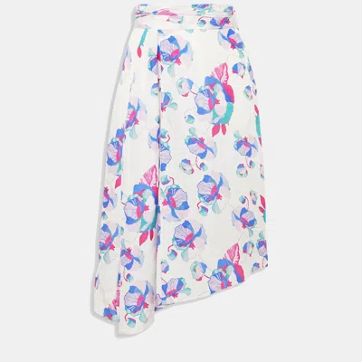 Pre-owned Isabel Marant Multicolor Floral Print Silk Knee-length Skirt Xxl (fr 44)