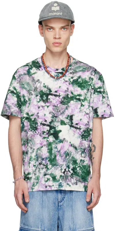 Isabel Marant Multicolor Honore Techno T-shirt In Grpk Green/pink