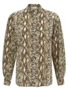 Isabel Marant Ilda Snakeskin Print Stretch Silk Button-up Shirt Shirt In Multicolor