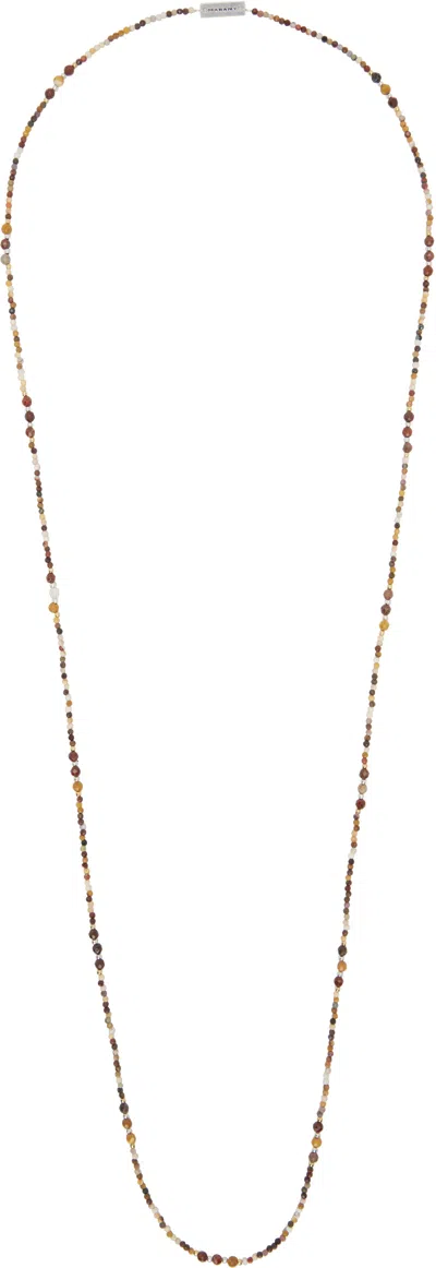 Isabel Marant Multicolor Long Necklace In Terra/silver