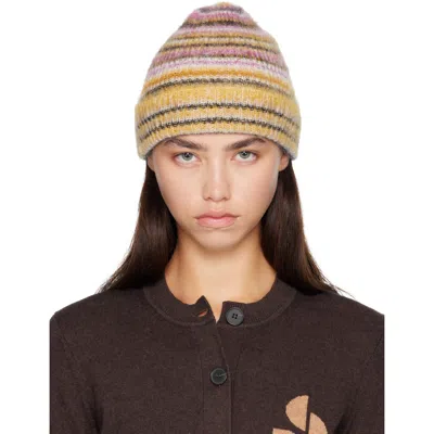 Isabel Marant Multicolor Morenne Mohair Beanie In 10md Mustard