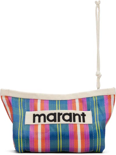 Isabel Marant Powden Stripe Nylon Pouch In Multi