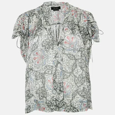 Isabel Marant Multicolor Printed Silk Blouse In Green