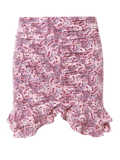 Isabel Marant Multicolor Silk Skirt In Pink