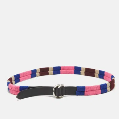 Isabel Marant Multicolor Stripe Fabric And Leather Waist Belt