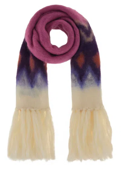 Isabel Marant Multicolor Wool Blend Amanie Scarf In Orange