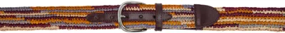 Isabel Marant Graphic Raffia Zaf Belt In Fsyw Fushia/yellow
