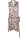 ISABEL MARANT MULTICOLORED KAYLA WRAP DRESS MINI DRESS