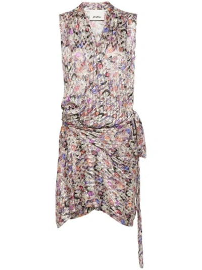 Isabel Marant Kayla Mini Wrap Dress In Multicolour