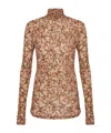 Isabel Marant Multicolored Printed Knitted Top In Nude