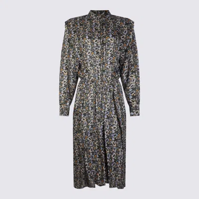 ISABEL MARANT ISABEL MARANT MULTICOLOUR VISCOSE AND SILK BLEND FLORAL DRESS