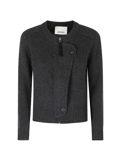 Isabel Marant Murielle Asymmetric Zip-fastening Cardigan In Gray