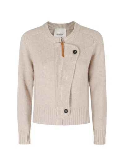 Isabel Marant Murielle Asymmetric Zip-fastening Cardigan In Neutral
