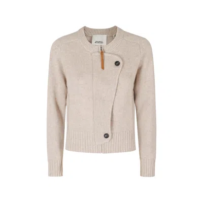 Isabel Marant Murielle Asymmetric Zip-fastening Cardigan In White