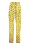 ISABEL MARANT MUSTARD HIGH-RISE PRINTED TROUSERS FOR WOMEN