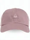 Isabel Marant Muted Mauve Cotton Cap With Curved Brim In Pink