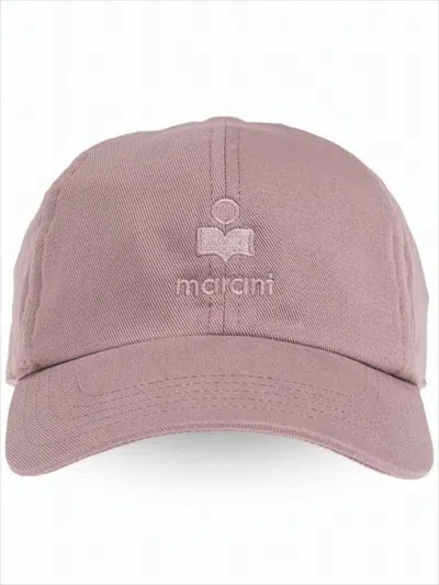 Isabel Marant Muted Mauve Cotton Cap With Curved Brim In Pink