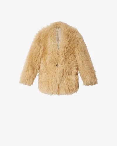 Isabel Marant Mylae Coat In Pale Yellow