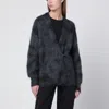 Isabel Marant Mylene Cardigan In Spray-effect Kid Mohair And Wool In Gray
