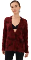 Isabel Marant Mylene Mohair Cardigan Deep Red In Red