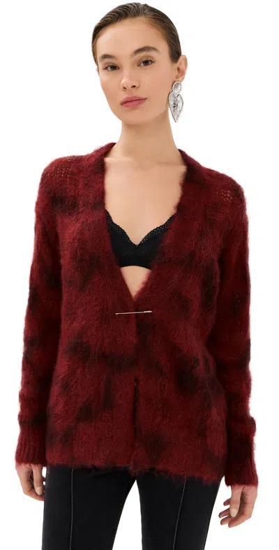 ISABEL MARANT MYLENE MOHAIR CARDIGAN DEEP RED
