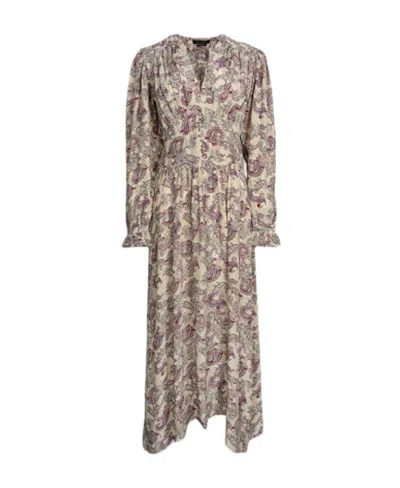 Isabel Marant Myrala Paisley-print Midi-length Dress In Nude