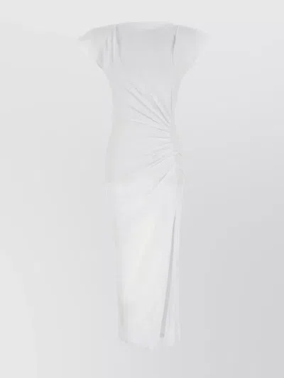 Isabel Marant Nadela Cotton Dress Cap Sleeves In White