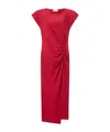 Isabel Marant Nadela Asymmetric Gathered Organic Cotton-jersey Maxi Dress In Red