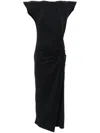 Isabel Marant Cotton Nadela Dress Cap Sleeves Midi Length In Black
