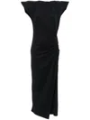 Isabel Marant Nadela Asymmetric Gathered Cotton-jersey Maxi Dress In Black