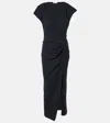 Isabel Marant Nadela Draped Cotton Maxi Dress In Black