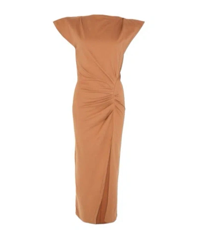 Isabel Marant Nadela Long Dress In Brown