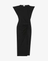 Isabel Marant Nadela Draped Cotton Maxi Dress In Black
