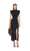Isabel Marant Nadela Draped Cotton Maxi Dress In Black